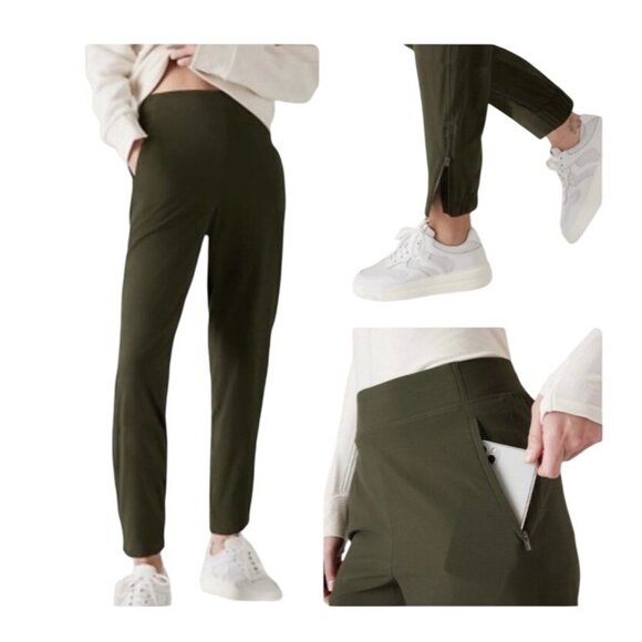 Athleta Pants - Athleta Women’s 12 Brooklyn Heights High Rise Jogger Aspen Green Featherweight